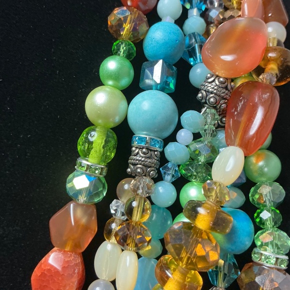 Statement Multi-Strand Gemstone Necklace – 24” Artisan made - Picture 6 of 11